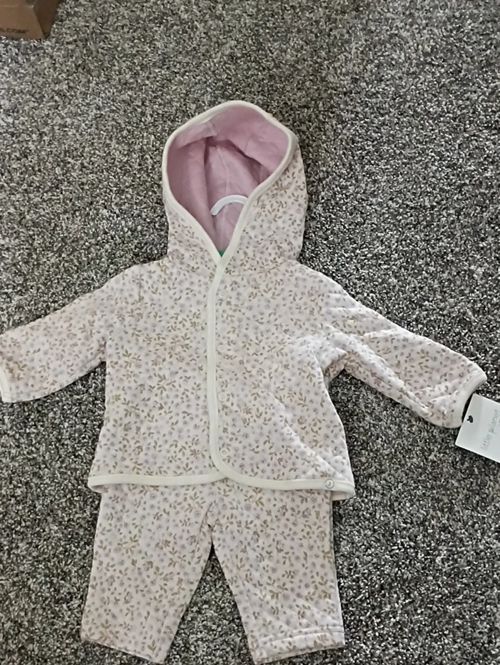 Kids Hooded Pajama Set in Light Pink Floral